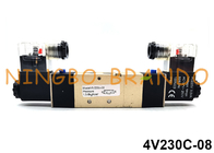4V230C-08 Airtac Type นิวเมติกโซลินอยด์วาล์ว 5/3 ทาง 24VDC 220VAC
