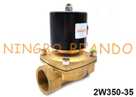 2W350-35 ทองเหลืองปกติปิดโซลินอยด์วาล์วการกระทำโดยตรงสำหรับน้ำ น้ำมัน อากาศ Gas
