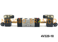 3/8 &quot;NPT 4V320-10 AirTAC ประเภทคู่โซลินอยด์วาล์ว 2 ตำแหน่ง 5 Way DC12V DC24V AC110V AC220V