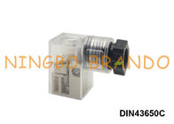 DIN 43650 Form C ปลั๊กขั้วต่อไฟฟ้าขดลวดโซลินอยด์วาล์วพร้อมไฟ LED