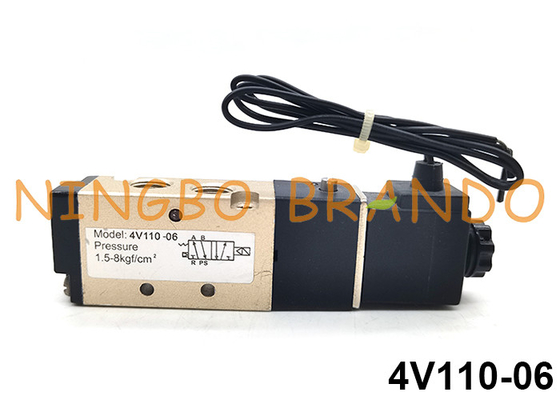 4V110-06 Airtac Type นิวเมติกโซลินอยด์วาล์ว 5 วิธี 2 ตำแหน่ง 1/8&quot; 24V