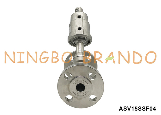 DN15 PN16 Flanged Port Pneumatic Angle Seat Valve การทํางานสองครั้ง ปิดปกติ