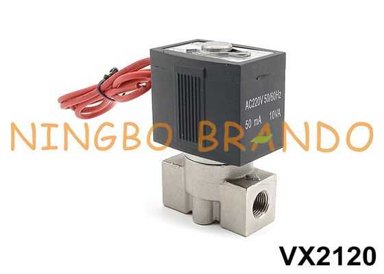 SMC ประเภท VX2120-02 วาล์วโซเลนอยด์เหล็กไร้ขัด 1/4' 24V 220V