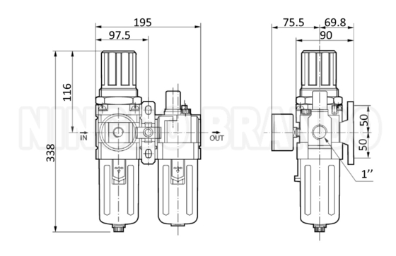 AC5010-06 AC5010-10 SMC แบบเครื่องกรองอากาศแบบปนูมาติก