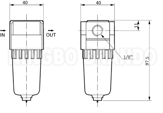 SMC ประเภท 1/8' AF2000-01 1/4' AF2000-02 เครื่องกรองอากาศแบบปนูมาติก