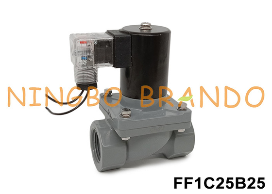 1 นิ้ว DN25 วาล์วซอลีนอยด์ป้องกันการกัดกรองด้วย CPVC 24V 110V 220V