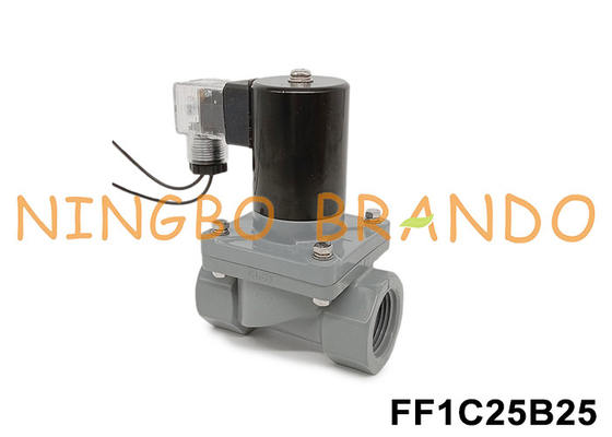 1 นิ้ว DN25 วาล์วซอลีนอยด์ป้องกันการกัดกรองด้วย CPVC 24V 110V 220V