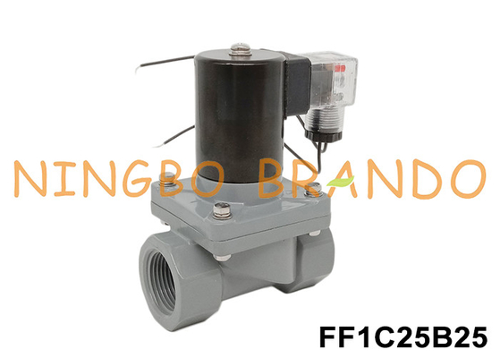 1 นิ้ว DN25 วาล์วซอลีนอยด์ป้องกันการกัดกรองด้วย CPVC 24V 110V 220V