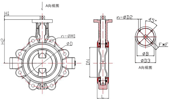 DN40 ถึง DN600 วาล์วหุ้มแบบหุ้มหุ้มแบบหุ้มหุ้มหุ้มหุ้มหุ้มหุ้มหุ้มหุ้มหุ้มหุ้ม