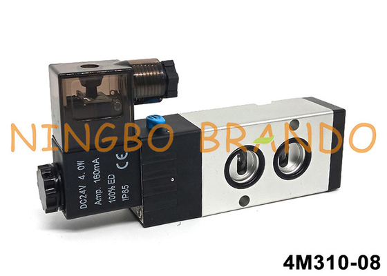 Airtac ประเภท 4M310-08 นามูร พิเล็ต ซอลีนอยด์แวลล์ 5/2 ทาง 24V 220V