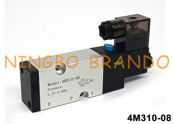 Airtac ประเภท 4M310-08 นามูร พิเล็ต ซอลีนอยด์แวลล์ 5/2 ทาง 24V 220V