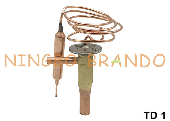 TD 1 Angle Port Thermostatic Expansion Valve สําหรับ R134a R22 R407C R404A