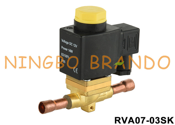 2 ทาง 3/8''Solder ปรับปรุงความเย็นเปิดปกติ วาล์ว solenoid 12V 24V 110V 220V