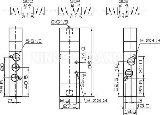 Airtac ประเภท 4A130C-06 1/8' ปั๊มปลอตอากาศ