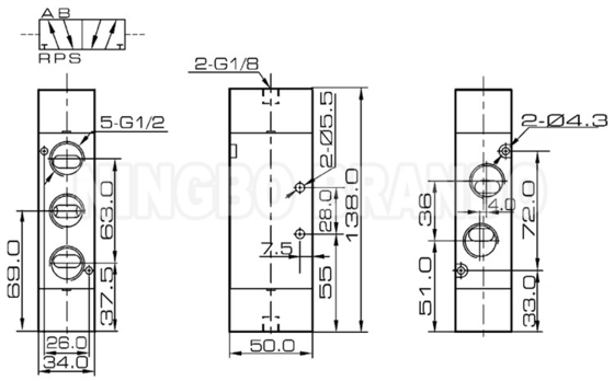 4A420-15 1/2' วาล์วเครื่องบินอากาศแบบปนูเมติก พร้อมร่างสกัดเหล็กอลูมิเนียม