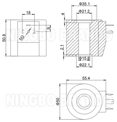 อัมโมเนีย การทําความเย็นซอลีนอยด์ วาล์วโค้ล DC24V AC110V AC220V 22VA 15W