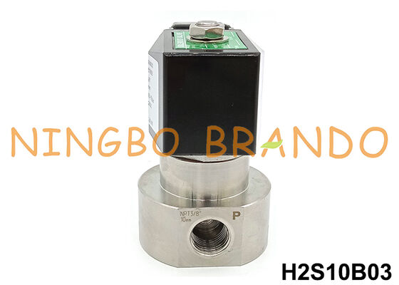 3/8'' High Pressure Stainless Steel Solenoid Valve 100 Bar 220VAC 70 Bar 24VDC