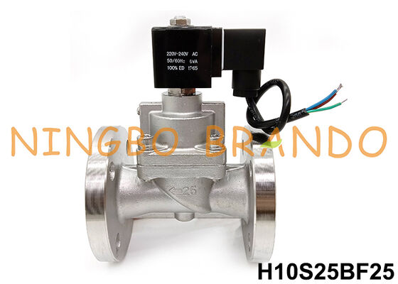 100 bar 1'' Flange Stainless Steel High Pressure Solenoid Valve 24V 220V