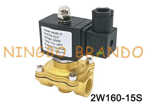 1/2 '' 2W160-15 โซลินอยด์วาล์วทองเหลืองแบบปิดปกติ 2 ทาง