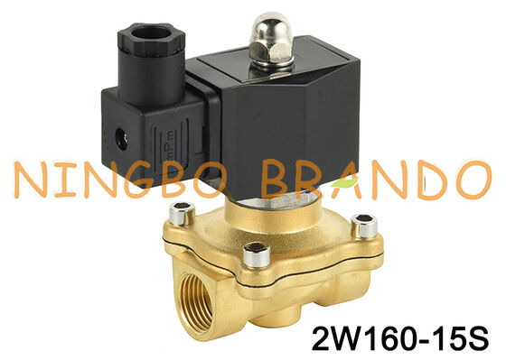1/2 '' 2W160-15 โซลินอยด์วาล์วทองเหลืองแบบปิดปกติ 2 ทาง