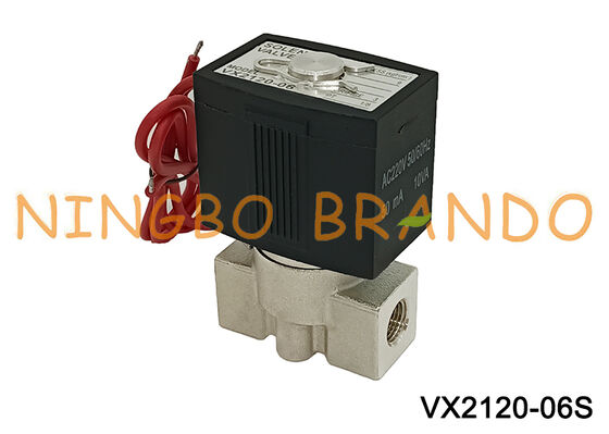 SMC ประเภท Vx2120 1/4 '' 2/2 ทางโซลินอยด์วาล์วสแตนเลส 220V 24V