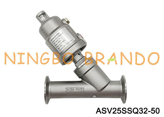 1/2 '' Tri Clamp นิวเมติกไอน้ำมุมที่นั่งวาล์ว DN15 PN16 สแตนเลส