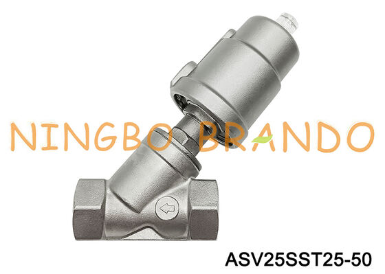 G 1 นิ้ว NC นิวเมติกมุมบ่าวาล์วสแตนเลสเกลียว DN25
