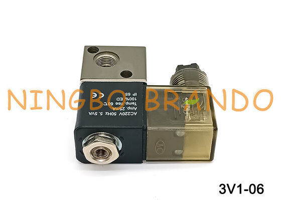 โซลินอยด์วาล์ว 3V1 Series 3/2 ทาง Airtac Type 3V1-06 โซลินอยด์วาล์วลม