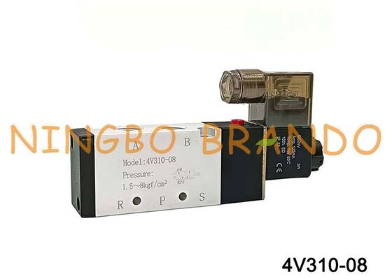 Airtac Type 4V310-08 โซลินอยด์วาล์วอากาศ 5 วิธี 2 ตำแหน่ง 4V300 Series