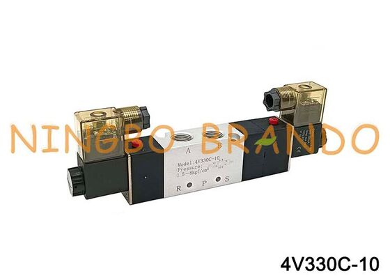 AirTac Type 4V330C-10 Double Solenoid Air Valve 5/3 Way 3/8''