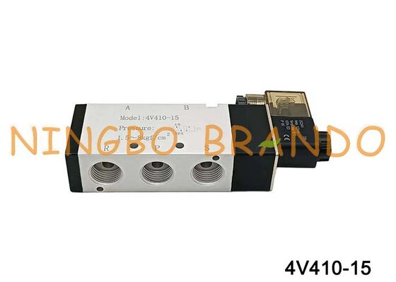 AIRTAC Type 1/2'' Solenoid Air Valve 4V410-15 12V 24V 110V 220V Single Coil 2 Position 5 Way