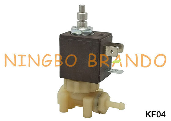 1/8 ''2 ทางปกติเปิดอาหารเกรดปลอดภัย PA66 พลาสติกโซลินอยด์วาล์ว AC110V KF04