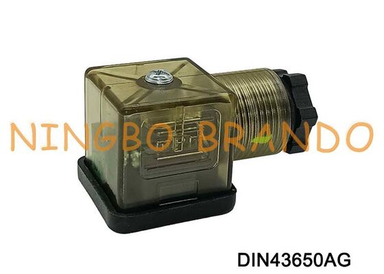 DIN43650A ขั้วต่อคอยล์โซลินอยด์วาล์ว 18 มม. MPM ไนลอนสีน้ำตาล DIN 43650 Type A