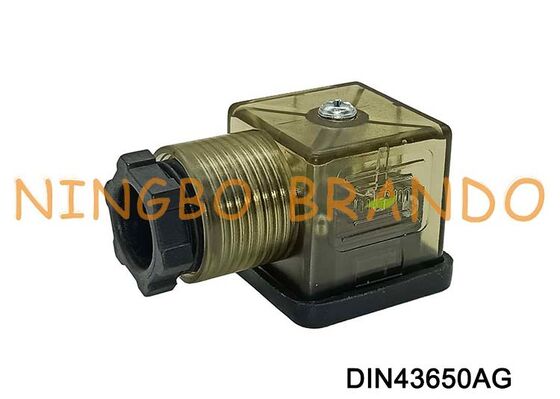 DIN43650A ขั้วต่อคอยล์โซลินอยด์วาล์ว 18 มม. MPM ไนลอนสีน้ำตาล DIN 43650 Type A