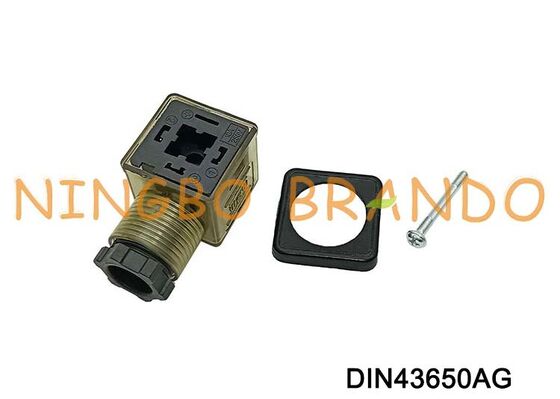 DIN43650A ขั้วต่อคอยล์โซลินอยด์วาล์ว 18 มม. MPM ไนลอนสีน้ำตาล DIN 43650 Type A