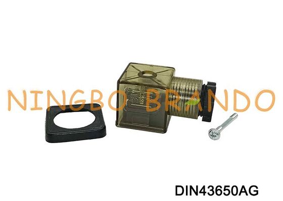 DIN43650A ขั้วต่อคอยล์โซลินอยด์วาล์ว 18 มม. MPM ไนลอนสีน้ำตาล DIN 43650 Type A