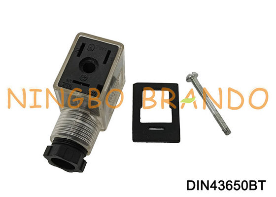 DIN43650B ขั้วต่อคอยล์โซลินอยด์วาล์ว 11 มม. ใส DIN 43650 Type B