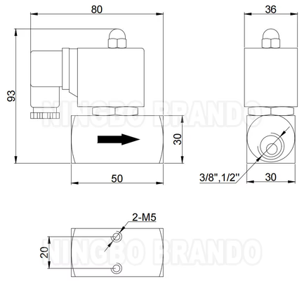 160 bar 1/2'' High Pressure Solenoid Valve 220V 110V 24V 12V 16 MPa