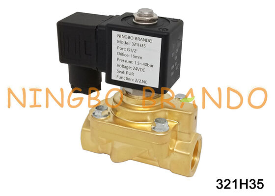 321H35 Parker Type วาล์วโซลินอยด์แรงดันสูง 2 ทาง 24VDC ทองเหลือง G1/2 นิ้ว