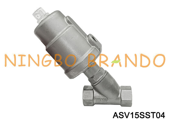 1/2'' Pneumatic Angle Seat Valve DN15 Stainless Steel NC Process Valve