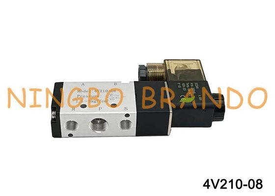 AIRTAC Type 4V210-08 Solenoid Valve 5/2 Way Pneumatic Valve 1/4 Inch Single Solenoid