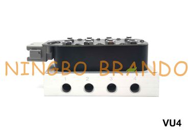 DC12V 1/4 &quot;Accuair ประเภท VU4 4 มุมโซลินอยด์วาล์ว Manifold หน่วยสำหรับอากาศหยุดชะงัก