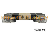 BSPT 1/4 &quot;4V220-08 AirTAC ประเภทนิวเมติก Solenoid V Alve คู่ไฟฟ้าควบคุมแสง DC24V