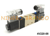 AirTAC Type 5/2 Way 1/4 '' Double Coil Pneumatic Solenoid Valve 24VDC 220VAC 4V220-08
