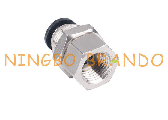 1/4 `` 8mm Quick Connect Bulkhead ตัวเมียตรงท่อนิวเมติกฟิตติ้ง