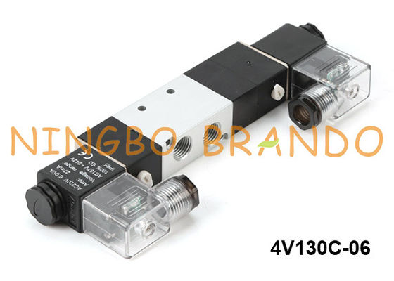 4V130C-06 Airtac Type 5/3 Way Pneumatic Solenoid Valve 24VDC 220VAC