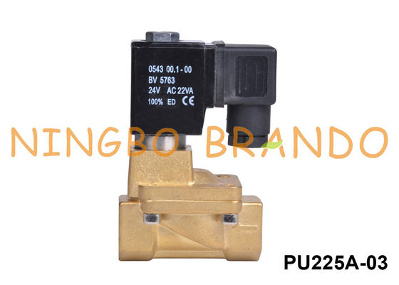 PU225A-03 Shako Type 3/8 '' ทองเหลืองโซลินอยด์วาล์ว 24VDC 110VAC 220VAC