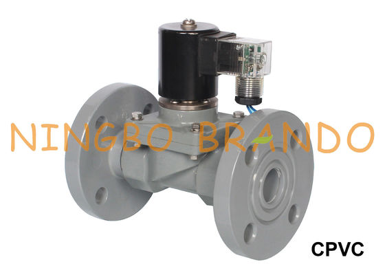 กรดอัลคาไลป้องกันการกัดกร่อน CPVC โซลินอยด์วาล์ว 1 1/4 '' 1 1/2 '' 2 '' หน้าแปลน