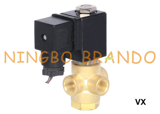 3 ทางทองเหลืองโซลินอยด์วาล์วปกติปิด 1/8 '' 1/4'' 12V 24V 110V 220V
