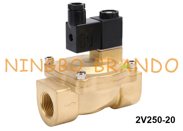 2V250-20 Airtac Type ทองเหลืองโซลินอยด์วาล์ว 3/4 '' 12V 24V DC 110V 220V AC